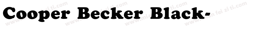 Cooper Becker Black字体转换